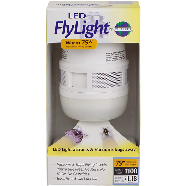 FLYLIGHT™ an LED Light Bulb that Vacuums Flying Bugs, Traps, & Creates ...